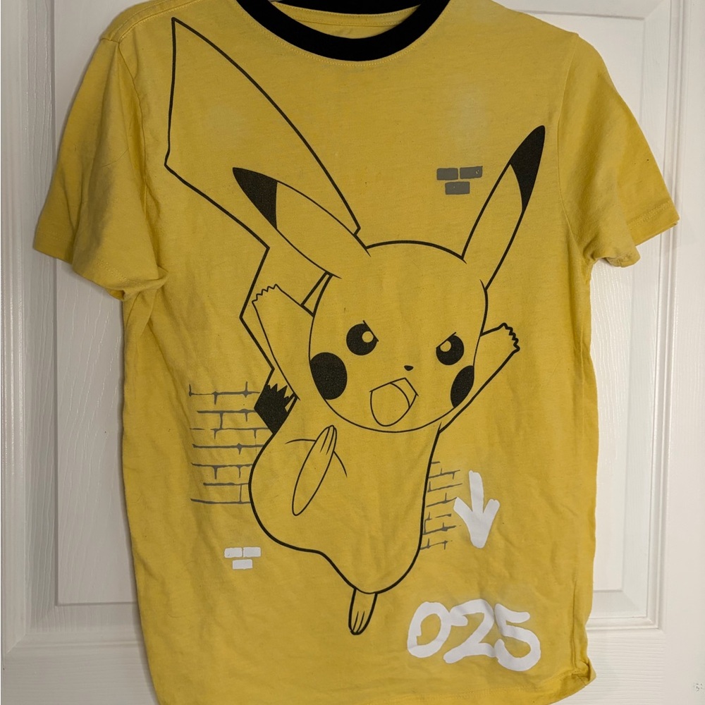 Pokemon Yellow Pikachu Graphic Tee with Black Trim
